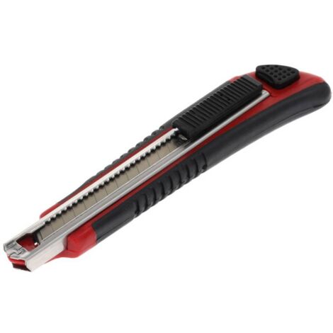Taglierino Semplice MTL 79250 - Cutter 9 Mm, Corpo In Plastica Resistente, Blocco Lama, Lame Spezzabili In Acciaio, Con Guida