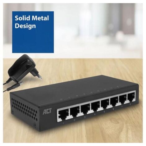 Switch Gigabit Ethernet A 10 Porte KuWFi – 8 Porte 1000 Mbps, Plug And Play, Senza Ventola, VLAN, Metallo, Per NVR, AP, PC, Casa E Ufficio