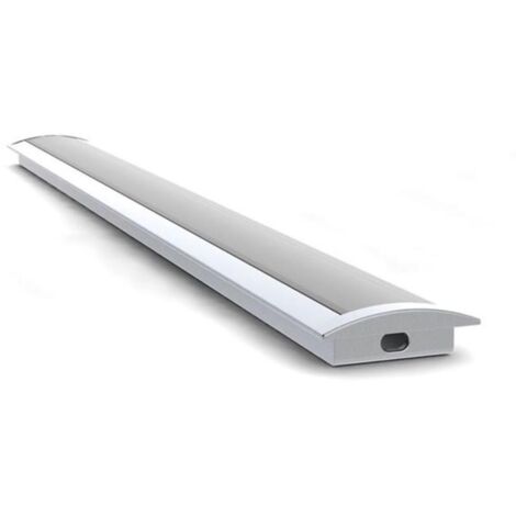Profilo In Alluminio Anodizzato Argento Con Copertura In PMMA Opaca Tonda 2m