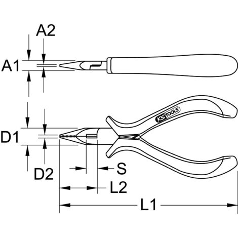 Pinza Precisione KS Tools 500.7022 - Punte Mezzotonde Piegate 130mm - Foto 5