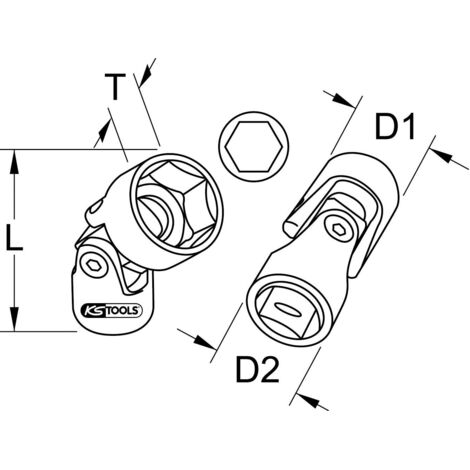 3/8" Bussola Esagonale,lunga,19mm - 10