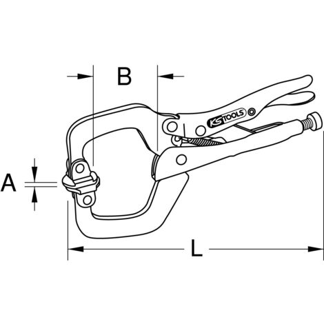 KS TOOLS Pinza a morsetto p.saldature c.ganasce snodate,0-30mm