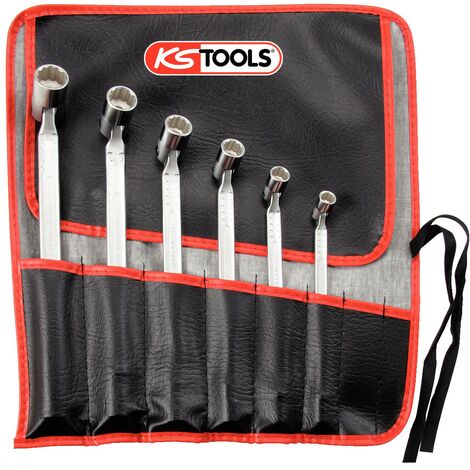 KS TOOLS Serie di chiavi a doppia bussola snodate,6pz.8x9-18x19mm