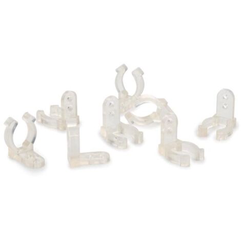100 Clip Di Montaggio Per Strisce LED, Autoadesive, Bianche Su Rosse, In Nylon PA66, Per Strisce Larghe Fino A 10mm (3528/5050/2835/5630). - 3