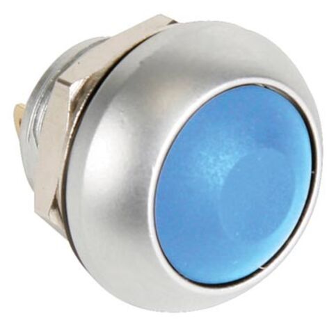 Mini pulsante rotondo in metallo con pulsante blu 1p spst off on