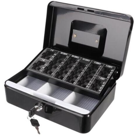 Cassetta portavalori, con vassoio portamonete Euro, 18 x 25 x cm