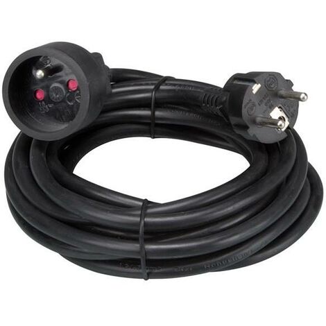 Perel EXTENSION CABLE - 5 m - BLACK - 3G1.5 - FRENCH SOCKET