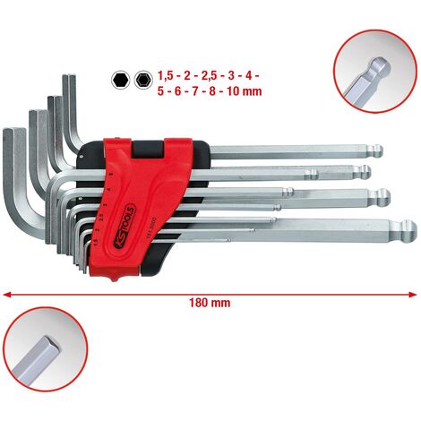 Set di chiavi a brugola extra lunghe – KS Tools: esagonali, dimensioni in  pollici