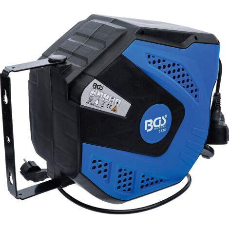 Avvolgicavo Elettrico Automatico 20m + 2m - Per Parete, Max 2500W, Con Blocco Di Sicurezza