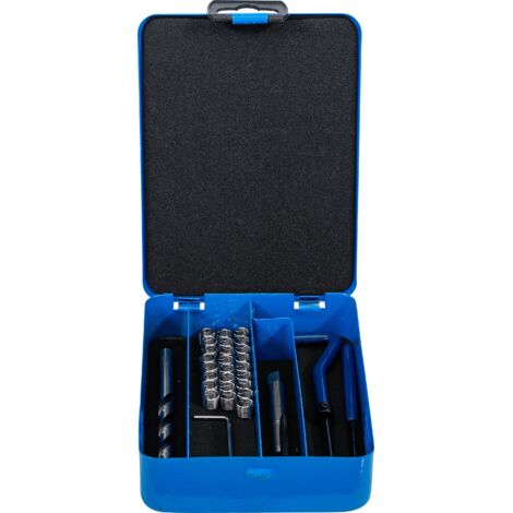Kit riparazione candele, 16 pezzi M14 x 1,25 mm M16 Vite rubinetto e vite Candela riparazione filo Kit di strumenti meccanici professionali con custodia portatile