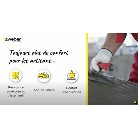 Colle carrelage, blanc, spéciale renovation, 5kg, prête à l'emploi, WEBERCOL PRO ENAE, Impact environnemental réduit, WEBER
