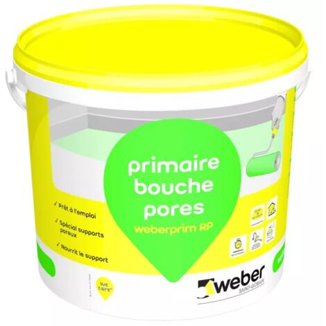 Weber Saint-Gobain Primaire polyvalent d'accrochage bouche pores Weber 5 kg, pour améliorer l'adhérence des mortier, colles, chapes et ragréage de sol ,  Weber.prim RP