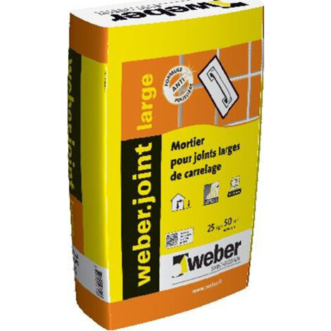 Weber Saint-Gobain Weberjoint large gris ciment 25 kg pour carrelage sol planchers chauffants