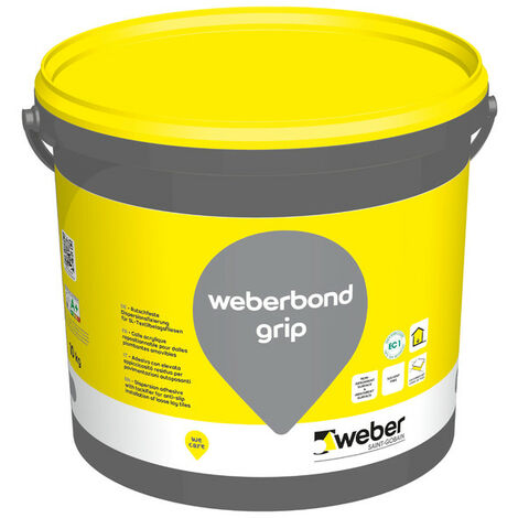 Weber Saint-Gobain Colle acrylique repositionnable 10kg, Pour dalles plombantes, Sans solvant, Weberbond Grip (1/4)