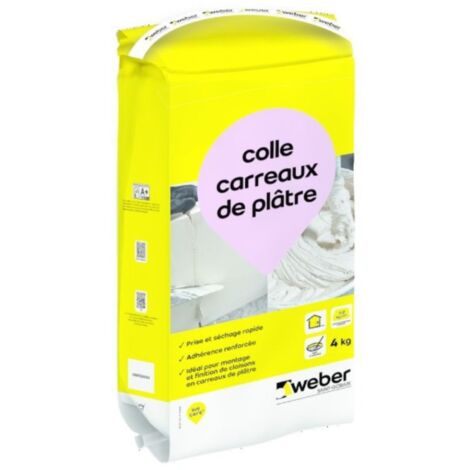 Weber Saint-Gobain Colle carreaux de plâtre 4kg Blanc