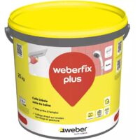 Weber Saint-Gobain Colle carrelage pour salle de bain 25 kg, terres cuites et pierres naturelles, Weberfix plus colle polyvalente