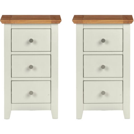 Hallowood Furniture Clifton Oak Green Off White Painted Small Bedside ...