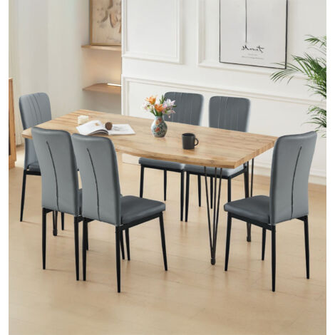 Hallowood Furniture Cullompton Large Dining Table and Chairs Set 6 ...