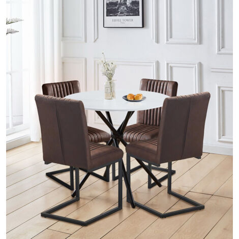 Hallowood Furniture Cullompton Small Round Dining Table and Chairs Set ...