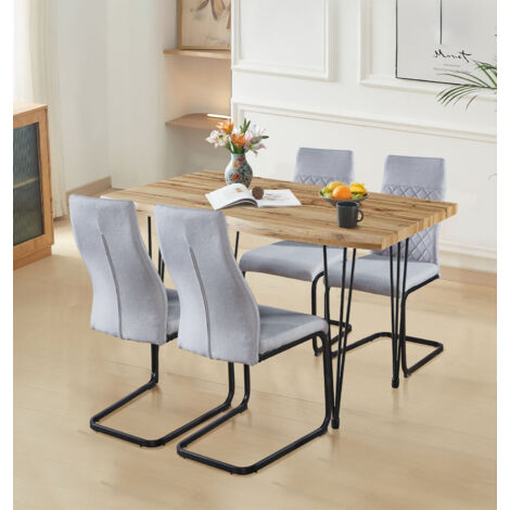 Hallowood Furniture Cullompton Large Dining Table and Chairs Set 4 ...