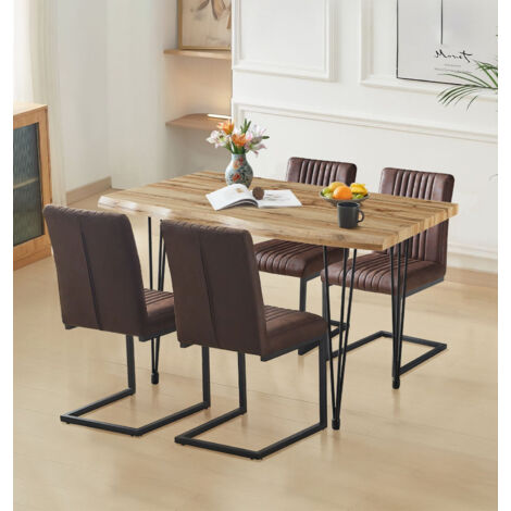 Hallowood Furniture Cullompton Large Dining Table and Chairs Set 4 ...
