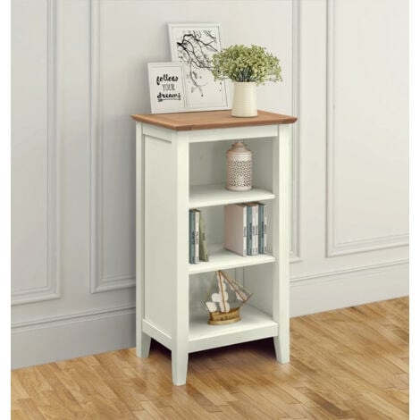 Hallowood Furniture Clifton Oak Off, Cream Wood Bookcase
