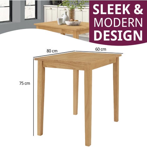 Hallowood Furniture Ledbury Small Dining Table, Rectangular Dining Table, Solid Wooden Dining Table, Breakfast Table, Small Kitchen Table, Space Saving Dining Table for Home & Cafe