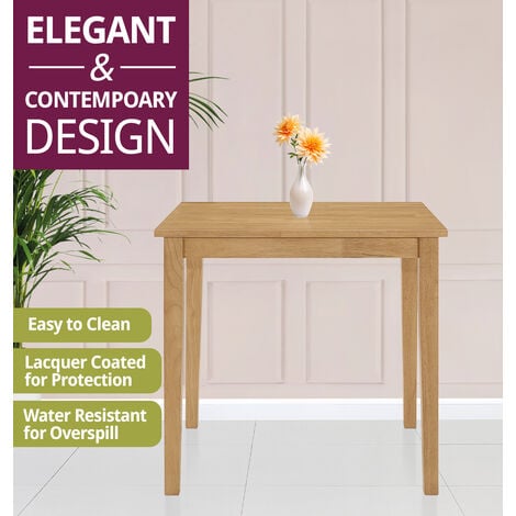 Hallowood Furniture Ledbury Small Dining Table, Rectangular Dining Table, Solid Wooden Dining Table, Breakfast Table, Small Kitchen Table, Space Saving Dining Table for Home & Cafe