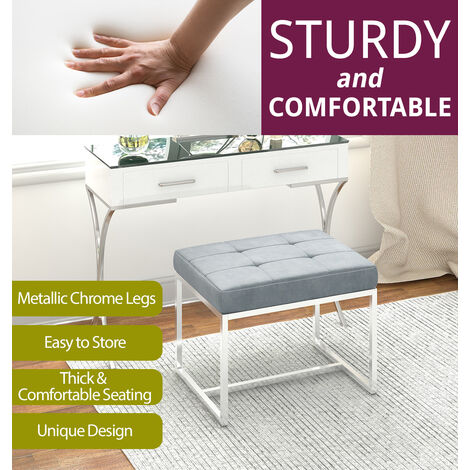 Hallowood Furniture Finley Bedroom Fabric Dressing Table Stool