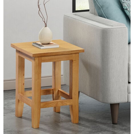 Hallowood Furniture Aston Oak Small Side Table, Wooden Table, Coffee Table, Bedside Table, Console Table, End Table, Plant Stand, Lamp Tables, Small Table for Small Spaces