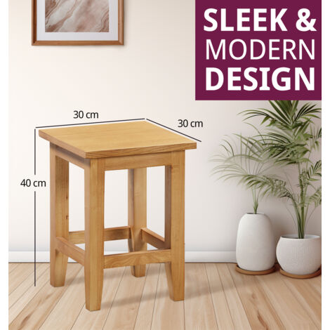 Hallowood Furniture Aston Oak Small Side Table, Wooden Table, Coffee Table, Bedside Table, Console Table, End Table, Plant Stand, Lamp Tables, Small Table for Small Spaces