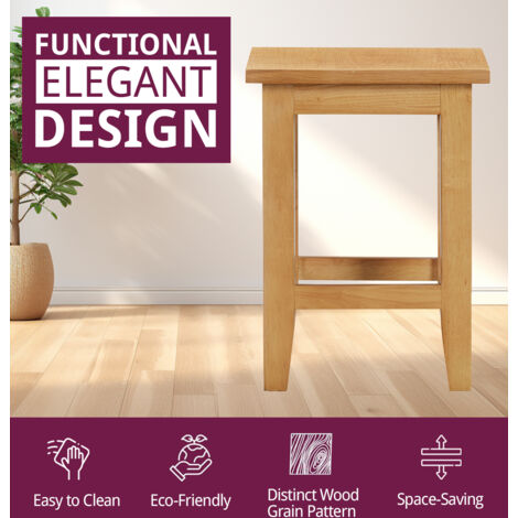 Hallowood Furniture Aston Oak Small Side Table, Wooden Table, Coffee Table, Bedside Table, Console Table, End Table, Plant Stand, Lamp Tables, Small Table for Small Spaces