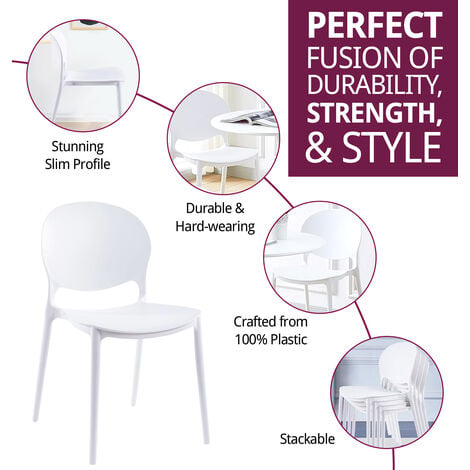 White plastic dining on sale room chairs