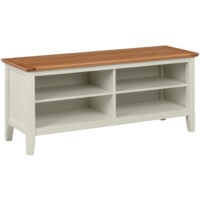 Clifton Oak Off White Painted Hallway Shoe Storage Bench 8 Pairs Organiser / Cabinet / Stand / Cupboard