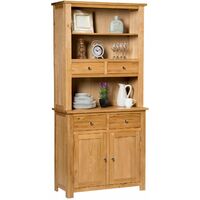 Waverly Oak 2 Drawer Small Sideboard Top in Light Oak Finish | Compact Storage Dresser / Cupboard / Cabinet | Solid Wooden Unit