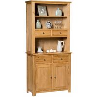 Waverly Oak 2 Drawer Small Sideboard Top in Light Oak Finish | Compact Storage Dresser / Cupboard / Cabinet | Solid Wooden Unit
