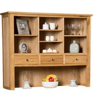 Waverly Oak 3 Drawer Large Sideboard Top in Light Oak Finish | Wide Storage Dresser /Cupboard / Cabinet | Solid Wooden Unit