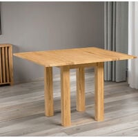 Hallowood Furniture Waverly Oak Small Folding Dining Table in Light Oak Finish - Kitchen Table with Light Oak Legs - Extendable Solid Wooden Dining Table Ideal for Dining room, Lounge and Kitchen