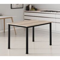 Dudley Rectangular Dining Table / 4-6 Seater Kitchen Table / Black Metal Leg