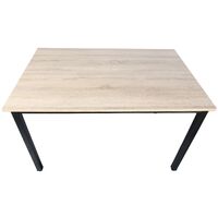 Dudley Rectangular Dining Table / 4-6 Seater Kitchen Table / Black Metal Leg
