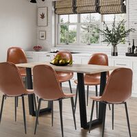 Dudley 6 Seater Metal Dining Set | Dinning Table and 6 Chairs | Black Metal Legs