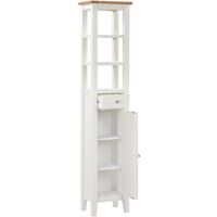 Clifton Painted Tall Bathroom Cabinet in Two Tones | Solid Wooden Storage Cupboard | Hallway Storage Unit