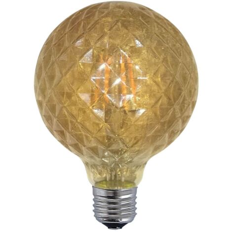 Lampadina Sferica Decorativa A Led E27 4w Ambra