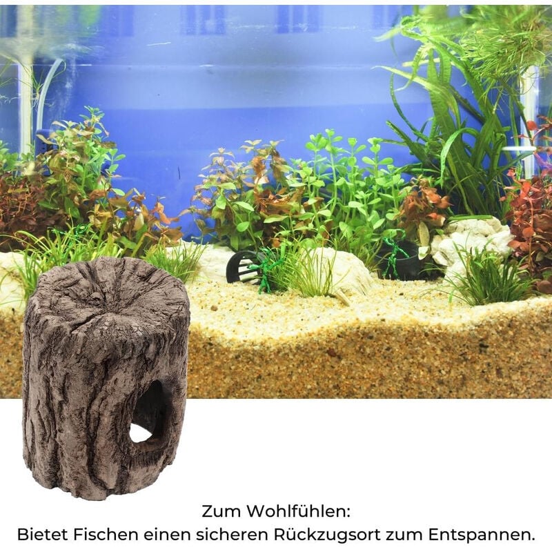 GarPet Aquarium Terrarium Deko Keramik Baumstumpf Höhle Reptilien Baumstamm  Wurzel Ablaichröhre Fisch Ton Laichhöhle Versteck