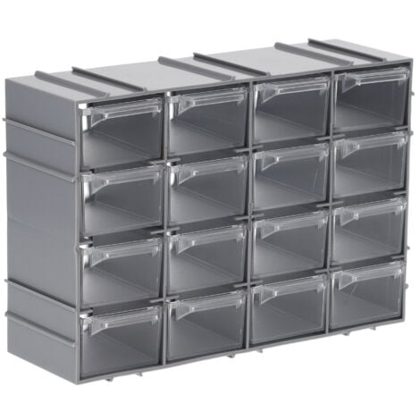 Sortimentskasten erweiterbar 16 Fach Sortierkasten Schubladen Organizer  Kleinteilemagazin Sortimentsboxen