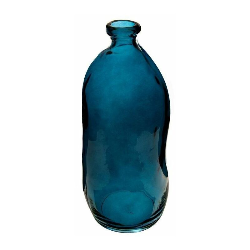 Vase bouteille verre recycl Orage H35 Blau Atmosphera