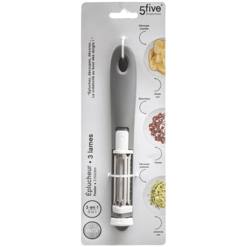3-in-1 Kartoffelschäler Set – 2 Stück, Edelstahl, Mit Julienne-Funktion