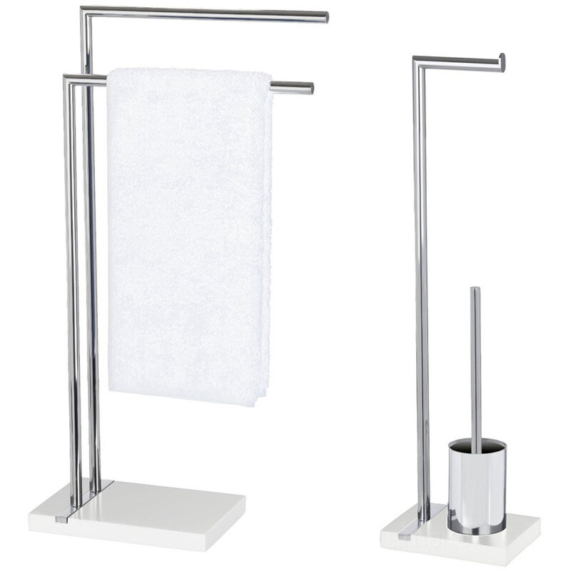 White, Handtuchhalter, Noble Toilettenpapier-Rollenhalter WENKO WC-Garnitur und