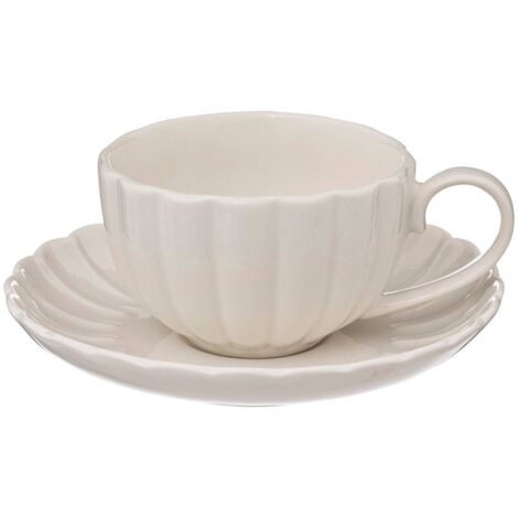 Tasse mit Unterteller ROMY, Porzellan, Ø 6 cm