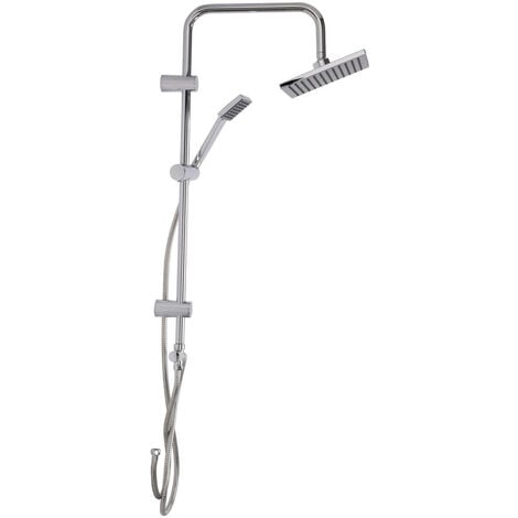 Brausestangenset mit Regendusche, Edelstahl, H. 80 cm